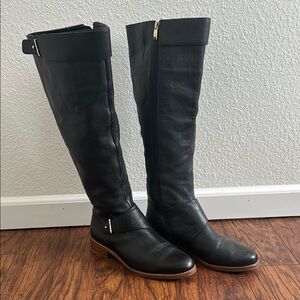French Connection Black Leather Riding Boots